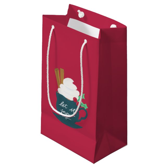A Cup of Let It Snow Small Gift Bag (Front Angled)