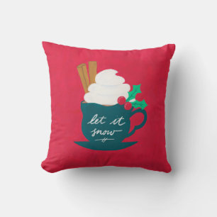 A Cup of Let It Snow Throw Pillow