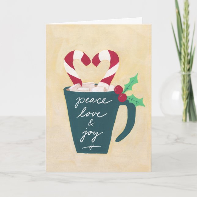 A Cup of Peace, Love and Joy Holiday Card (Front)