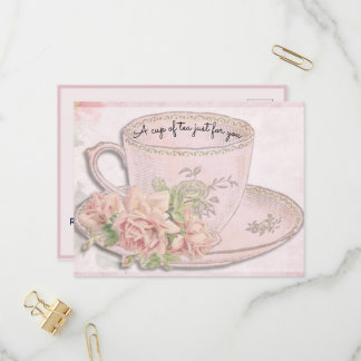 A Cup of Tea for Mother's Day Pink Invitation