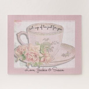 A Cup of Tea for Mother's Day Pink Just for You Jigsaw Puzzle