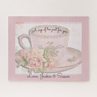 A Cup of Tea for Mother's Day Pink Just for You Jigsaw Puzzle
