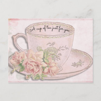 A Cup of Tea for Mother's Day Pink Postcard