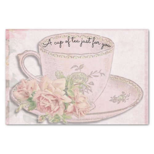 A Cup of Tea for Mothers Day Pink Tissue Paper