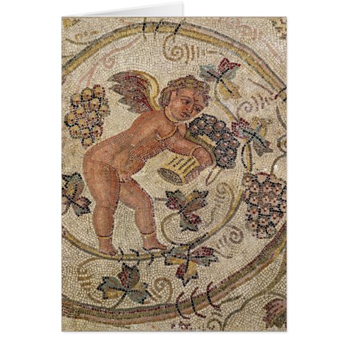 A cupid picking grapes fragment of pavement