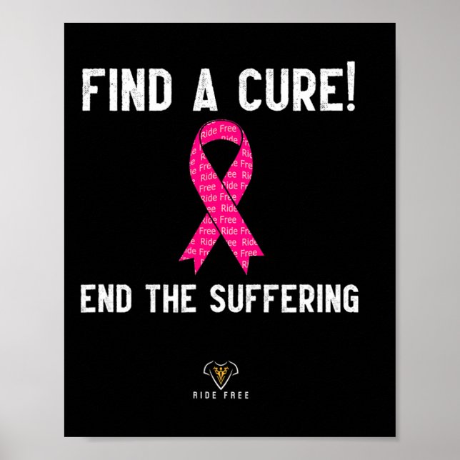 A Cure - End The Suffering - Breast Cancer Awarene Poster (Front)