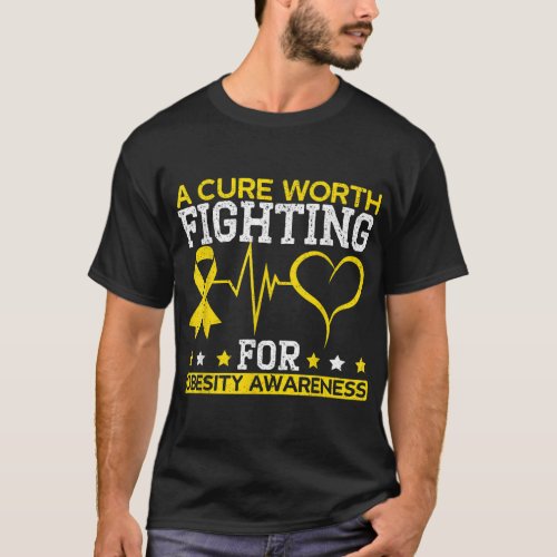 A Cure Worth Fighting For Obese Obesity Awareness  T_Shirt