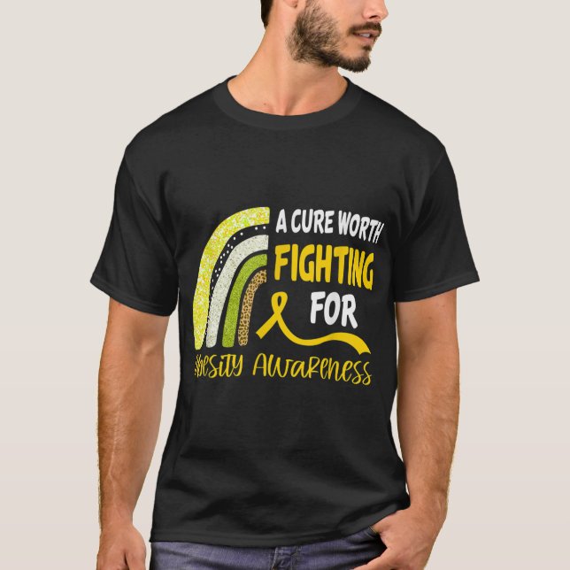 A Cure Worth Fighting For Obesity Awareness T T-Shirt (Front)