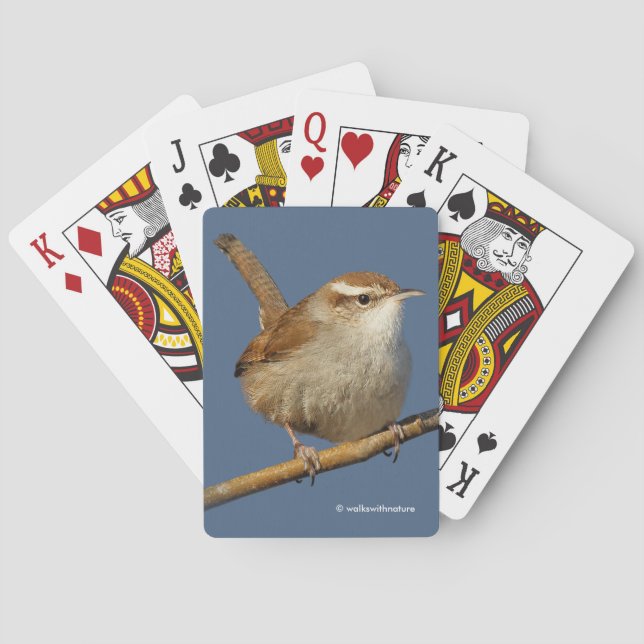 A Curious Bewick's Wren in the Tree Poker Cards (Back)