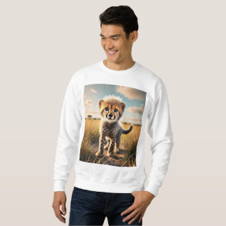 A Curious Cheetah Cub in the Savannah Sweatshirt