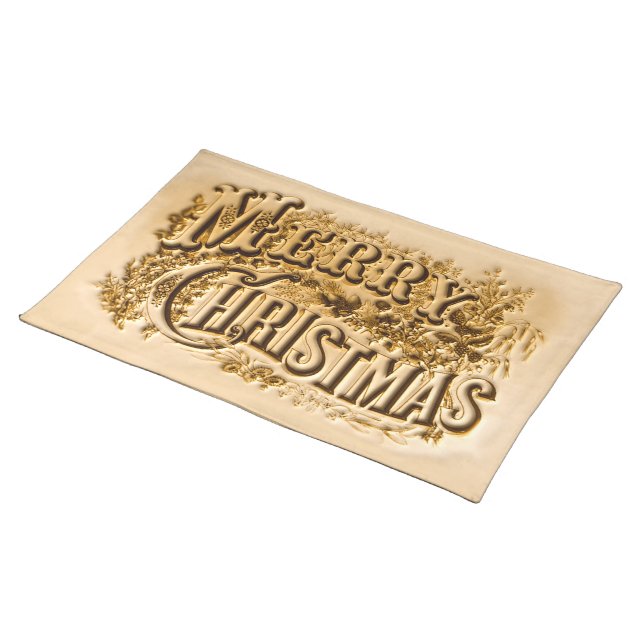 A Currier and Ives Merry Christmas Placemat (On Table)