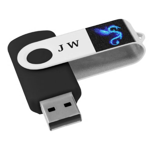 A Custom Blue Dragon USB Swivel Flash Drive