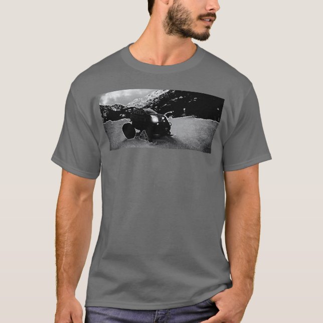 A Custom Cadillac Hobby RC Car in Snowy Mountains  T-Shirt (Front)