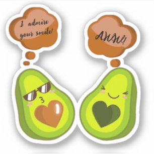 A CUSTOM CUTE AVOCADO STICKERS