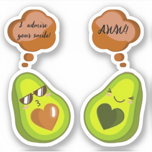  A CUSTOM  CUTE AVOCADO STICKERS 