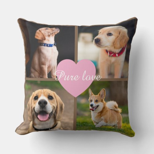 A custom pet pillow template for photos and text