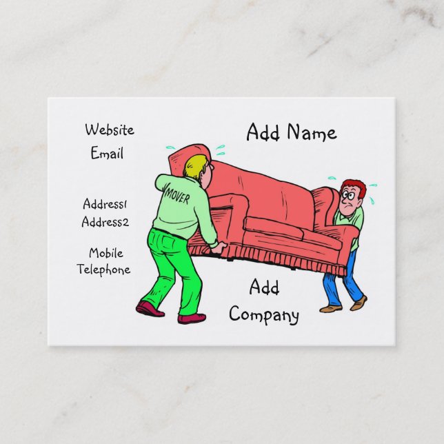 A Customizable Mover Business/Profile Card (Front)