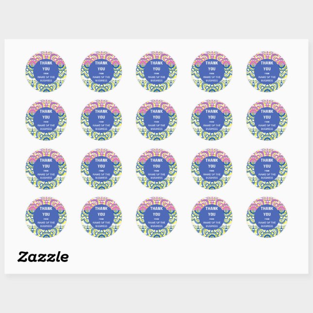 A customized "Thank you" sticker-design 11 Classic Round Sticker (Sheet)