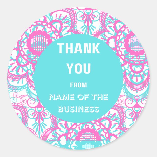 A customized "Thank you" sticker-design 12 Classic Round Sticker (Front)