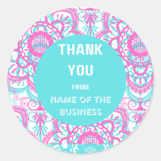 A customized "Thank you" sticker-design 12 Classic Round Sticker