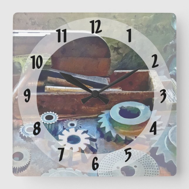 A Cut Above the Rest Square Wall Clock (Front)