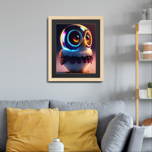 A Cute Adorable Baby Owl  Framed Art