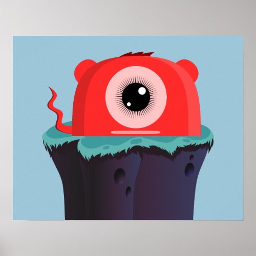 A Cute and Friendly Cyclops Mutant Monster Poster