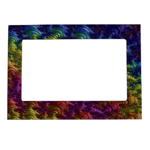 A cute and funny rainbow Abstract tear drops Magnetic Photo Frame