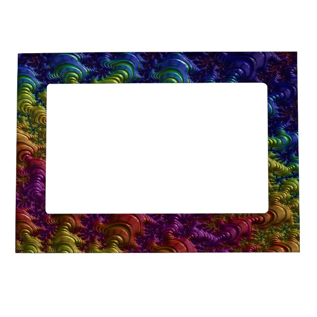 A cute and funny rainbow Abstract tear drops Magnetic Photo Frame (Front)