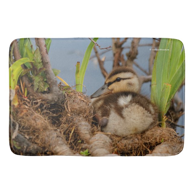 A Cute and Precocious Mallard Duckling Bathroom Mat (Front)