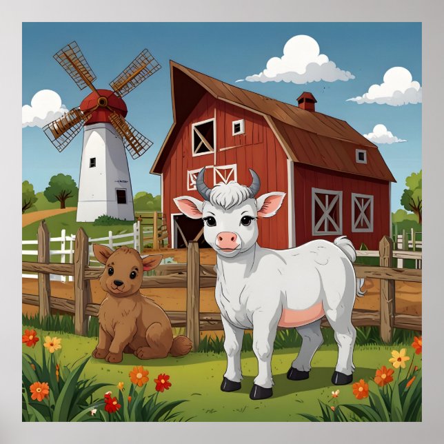 a cute ANIMALS OF THE FARM Poster (Front)