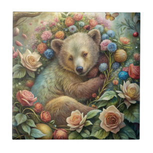 A Cute Baby Bear Ceramic Tile
