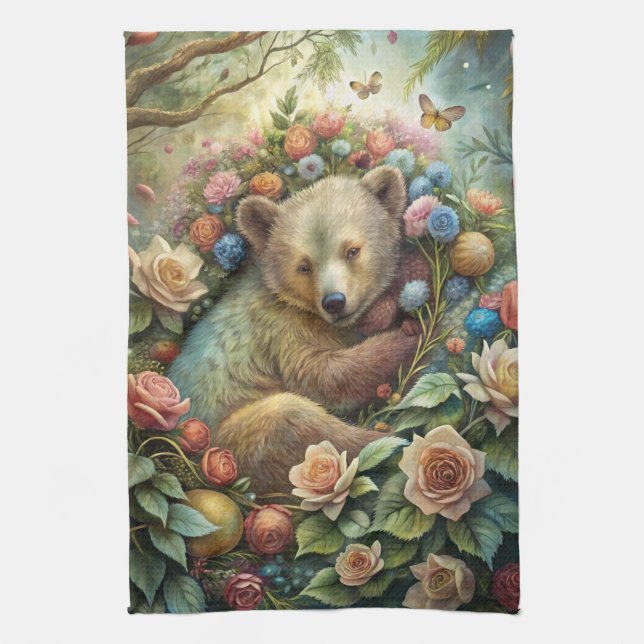 A Cute Baby Bear Kitchen Towel (Vertical)