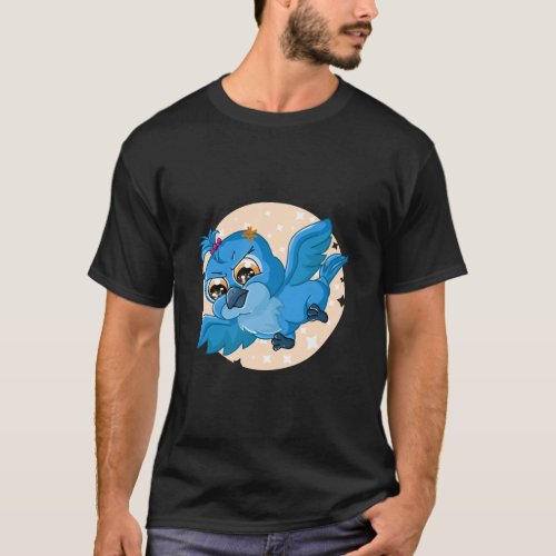 A cute baby blue macaw bird design animal cartoon  T_Shirt