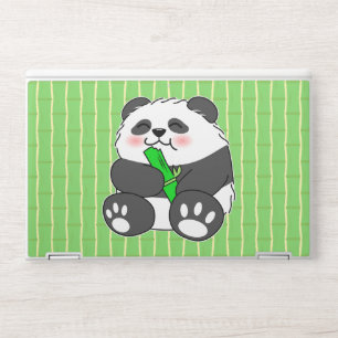 A Cute Baby Panda Eating Bamboo Stalk HP Laptop Skin