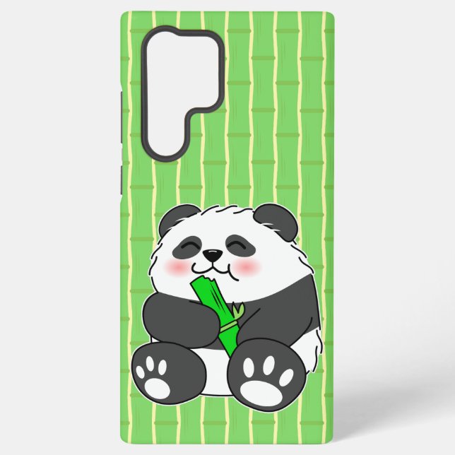 A Cute Baby Panda Eating Bamboo Stalk Samsung Galaxy Case (Back)