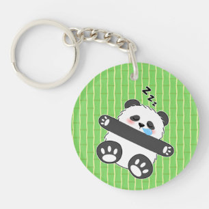 A Cute Baby Panda Sleeping Peacefully Keychain
