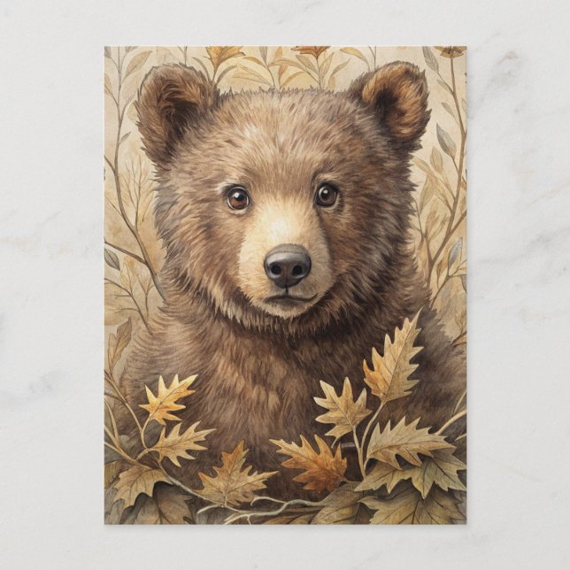 A Cute Bear in Forest Postcard (Front)