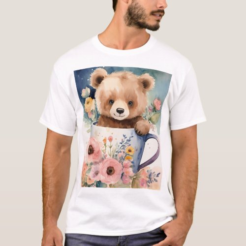 A cute bear logo design  T_Shirt