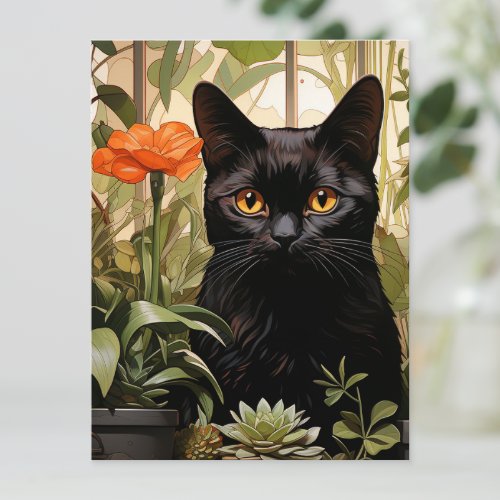 A Cute Black Cat Postcard