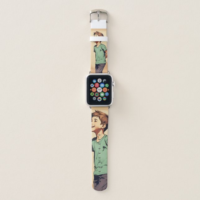 A Cute Boy sketch watchband Apple Watch Band (Front)