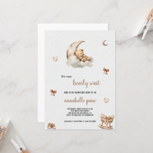 A CUTE BROWN BEAR BABYSHOWER INVITATION