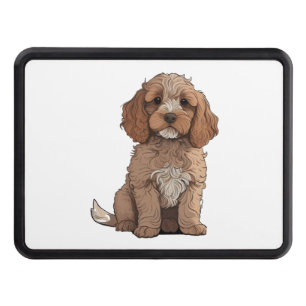 A cute brown Cockapoo Hitch Cover