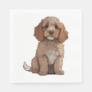 A cute brown Cockapoo Napkins
