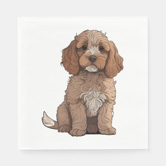 A cute brown Cockapoo   Napkins (Front)