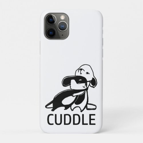 A cute bunny cuddled up to a hare iPhone 11 pro case