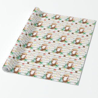 A cute bunny in woodland forest wrapping paper