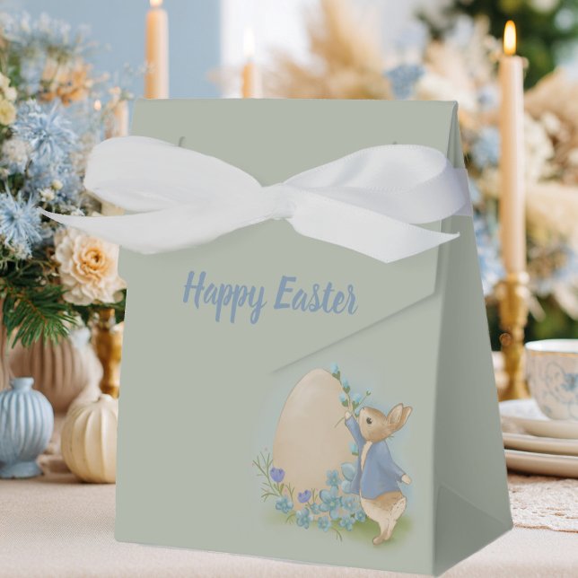 A cute bunny paints an Easter egg Favor Boxes (Creator Uploaded)