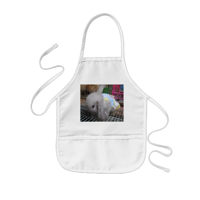 A Cute Bunny Rabbit in a Dress Kids' Apron (Front)