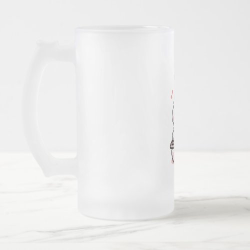 a cute bunny with ice cream frosted glass beer mug